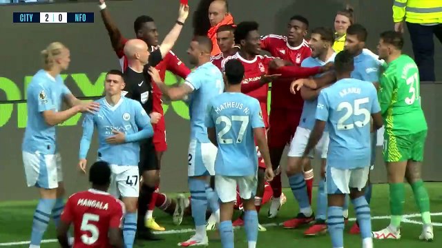 EXTENDED HIGHLIGHTS Man City 2 - 0 Nottingham Forest Foden & Haaland score as 10-man CITY win