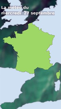 La météo du mercredi 27 septembre 2023 #météo #weather #daily #france #lille #calais #amiens #cherbourg #rouen #reims #metz #paris #Strasbourg #brest #rennes #lemans #auxerre #chaumont #belfort #nantes #tours #bourges #chalonsurSaone #larochelle #limog