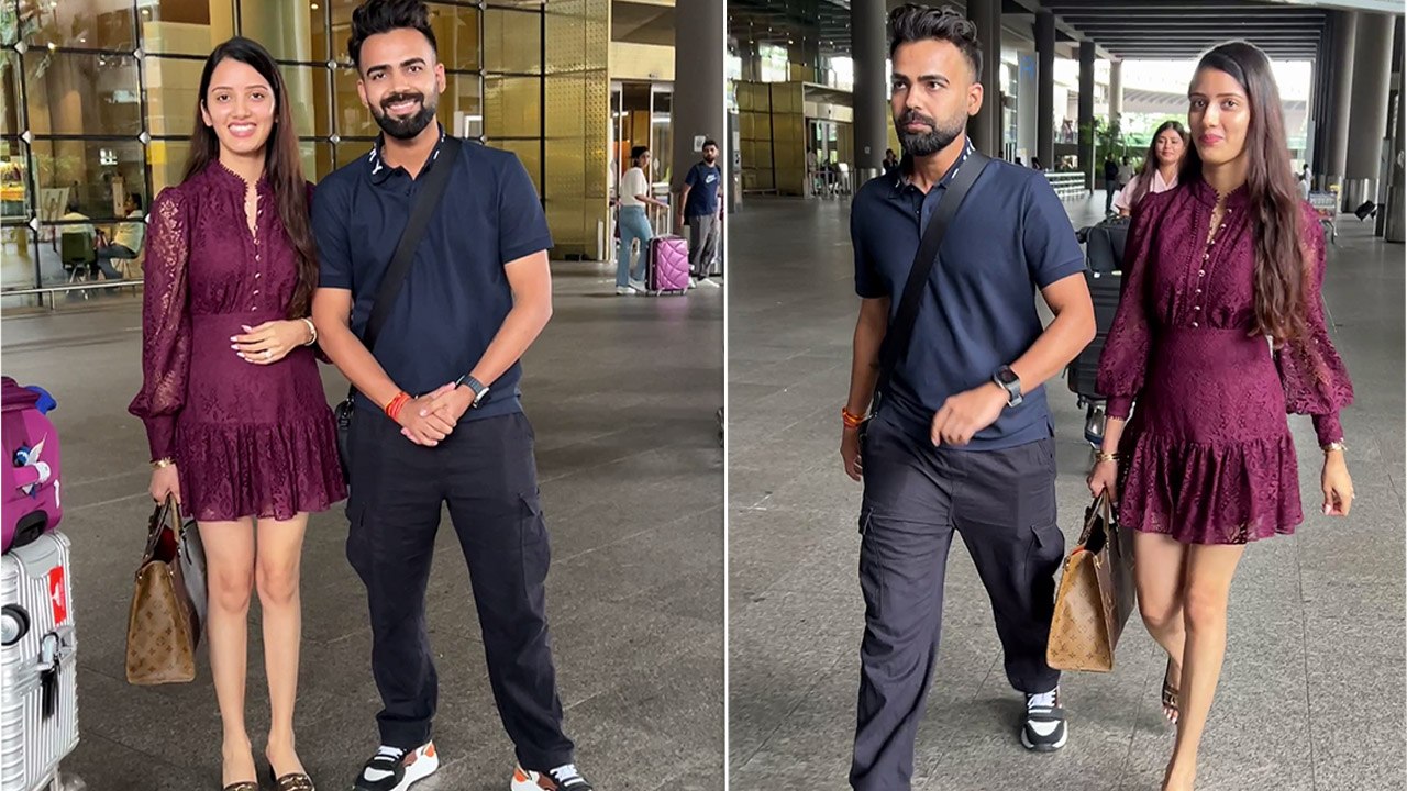 Neetu Bisht arrived Mumbai with her Loving Husband Lakhan Rawat for ...