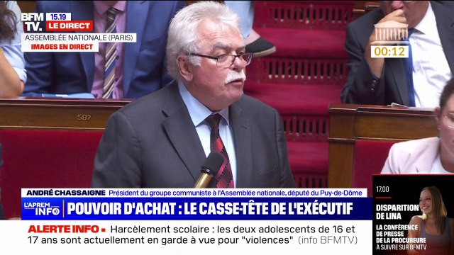 Entendrez-vous enfin nos propositions? : André Chassaigne (PCF) interpelle le gouvernement sur la situation sociale de la France