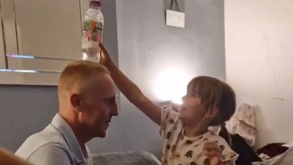 7 y/o girl shows that she's headed for excellence with a creative twist on the bottle flip challenge