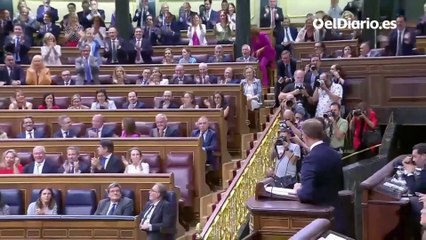 La bancada popular grita "cobarde" a Sánchez por no intervenir en la investidura