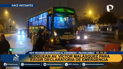 Pachacámac: vecinos marchan al Congreso y Palacio de Gobierno pidiendo declaratoria de emergencia