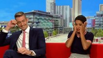 BBC’s Naga Munchetty in hysterics live on air as she’s shown clip of man being hit by pigeon