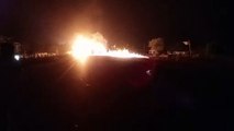 केमिकल से भरा टैंकर आग से धधका, चालक के जिंदा जलने की आशंका