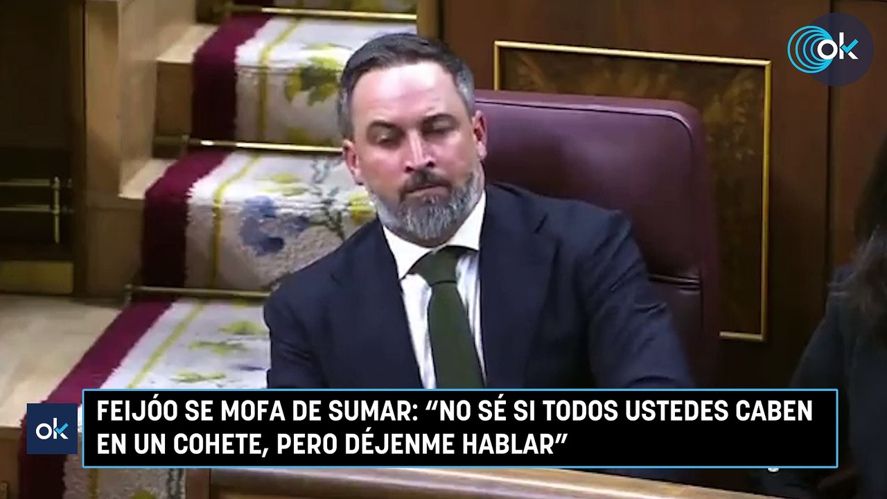 Feijóo se mofa de Sumar: "No sé si todos ustedes caben en un cohete, pero déjenme hablar"