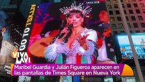Maribel Guardia y Julián Figueroa aparecen en pantallas de Time Square
