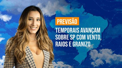 Скачать видео: Previsão Brasil - Temporais avançam sobre SP com vento, raios e granizo