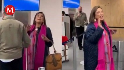 Xóchitl Gálvez es abucheada por saltarse la fila en un aeropuerto
