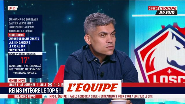 Umtiti (Lille) à l'hôpital après son choc à la tête subi contre Reims - Foot - L1