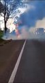 Caminhão pega fogo entre Jandaia do Sul e Mandaguari