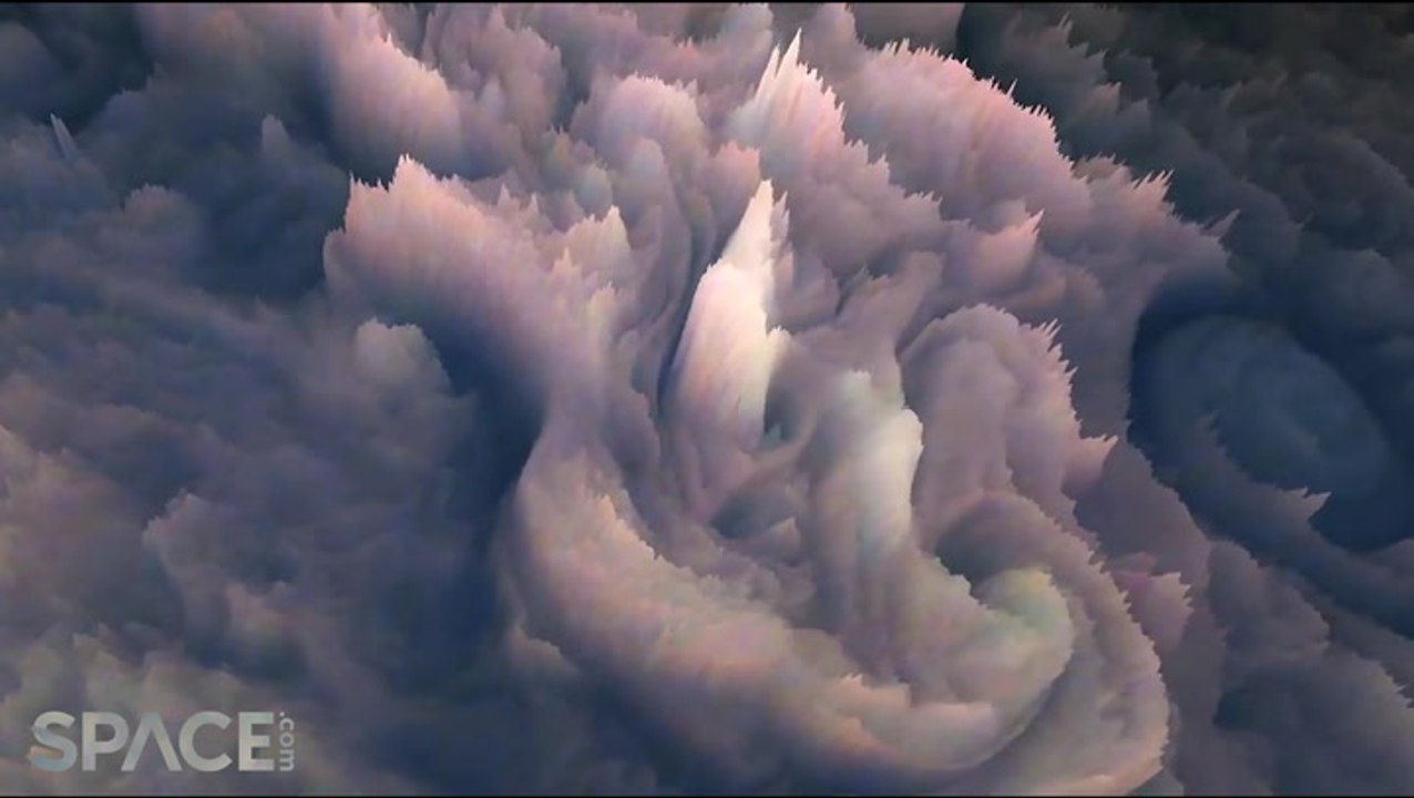 Jupiter's Cloud Topped In 3D JunoCam Visualization