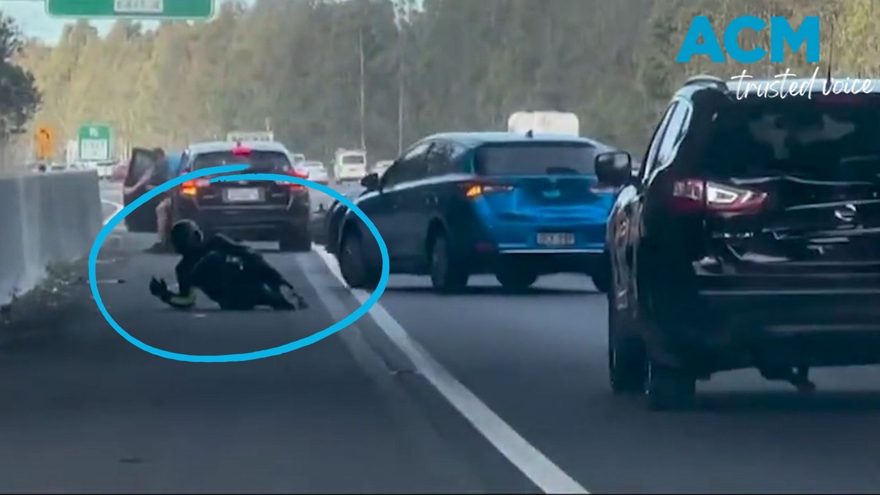 Audi swerves into motorcycle captured on dashcam