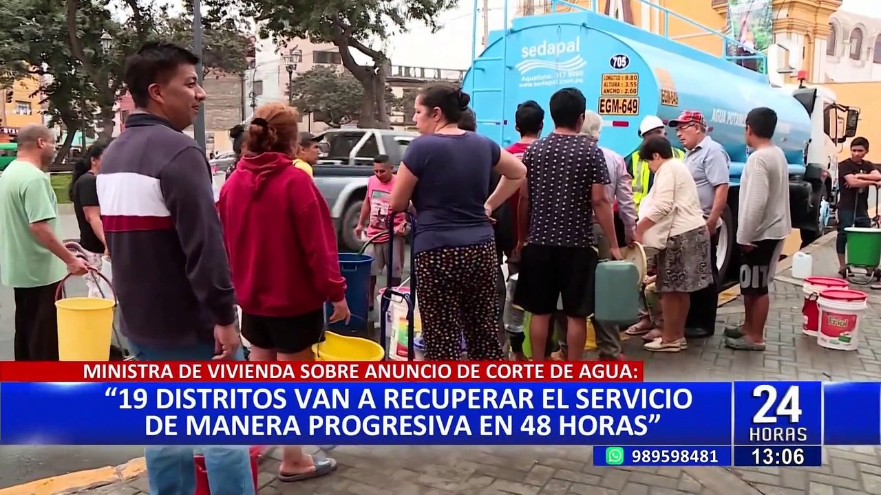 Sedapal sobre corte de agua: se abastecerán cen...