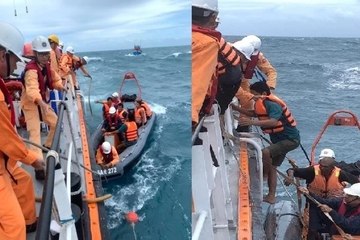 Cứu 10 ngư dân trên tàu cá gặp nạn ở Côn Đảo