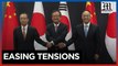 South Korea hosts rare talks with Japan, China diplomats