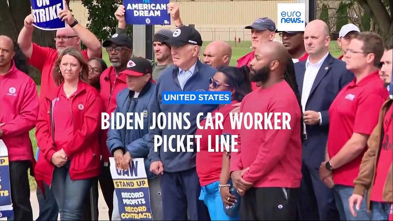 'Stick with it,' Biden urges striking auto workers in picket line visit ...