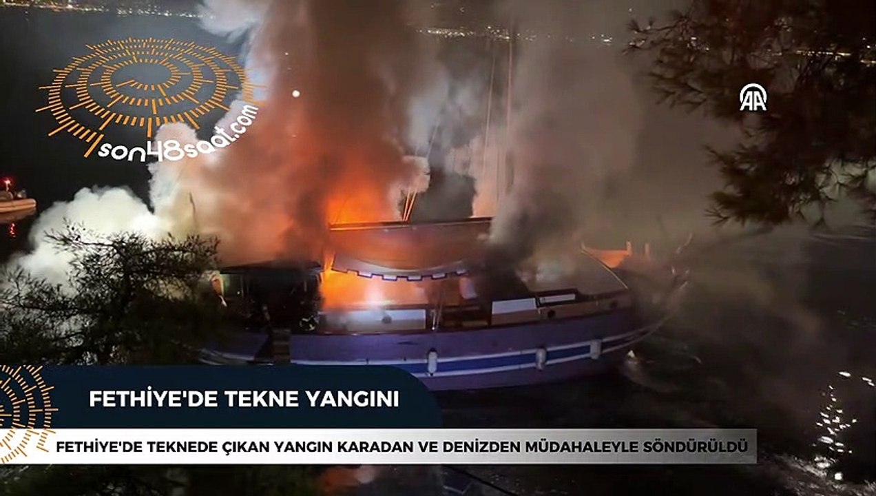 Fethiye'de teknede çıkan yangın söndürüldü