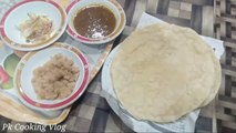 halwa puri (chanay) recipe -- حلوا پوری اورچنے -- halwa puri recipe --   puri recipe -- #halwapuri