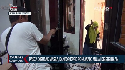 Pasca Dirusak Pengunjuk Rasa, Kantor DPRD Pohuwato Mulai Dibersihkan