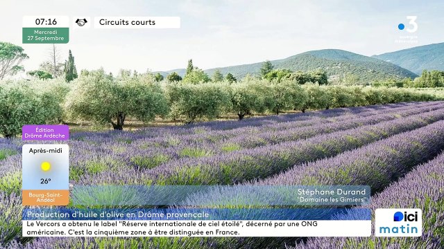 À la Roche-Saint-Secret-Béconne, Les Gimiers , ses huiles AOP Nyons et fruité vert et ses huiles essentielles