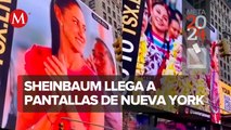 La proyección de Claudia Sheinbaum en las icónicas pantallas de Times Square en Nueva York