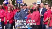 Presidente Joe Biden junta-se a grevistas do setor automóvel no Michigan