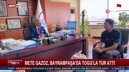 Mete Gazoz, Bayrampaşa'da TOGG'la tur attı