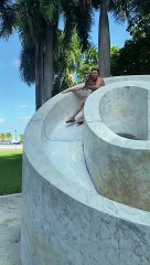 Woman Thumps Off Slide