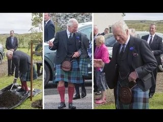 Charles risque d'exposer les «joyaux de la couronne» alors qu'il enfile le kilt dans les hautes terr