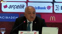 TFF Başkanı Mehmet Büyükekşi, TFF Milli Takımlar Sorumlusu Hamit Altıntop ve A Milli Takım teknik direktörü Vincenzo Montella'dan açıklamalar