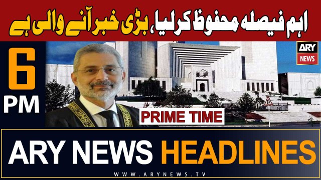 ARY News 6 PM Headlines 27th September 2023 | SC reserved verdict - Big News | Prime Time Headlines
