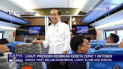 Скачать видео: Luhut Sebut Jokowi Akan Luncurkan Kereta Cepat Jakarta Bandung Pada 1 Oktober Nanti