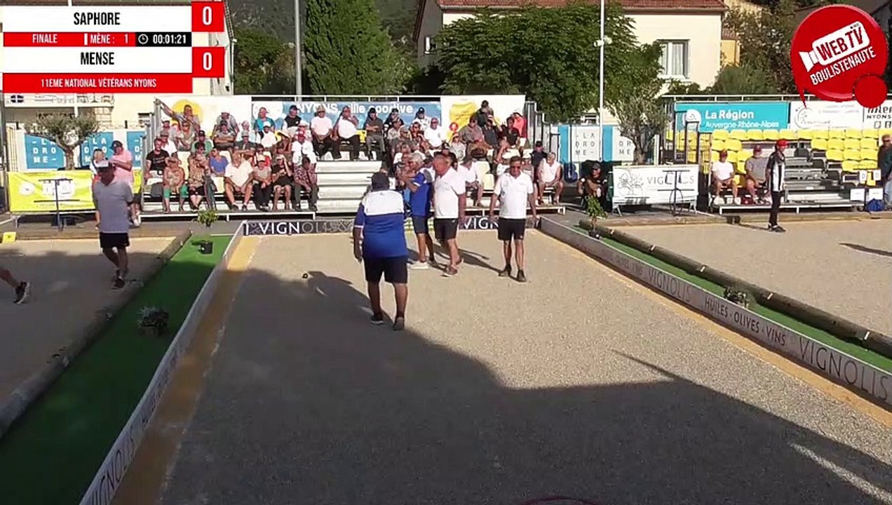 Finale SAPHORE vs MENSE WebTV Nyons : National de pétanque vétéran triplette open 2023