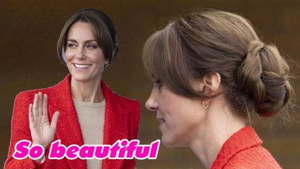 Kate looked completely different in her new hairstyle as she arrived in Kent today