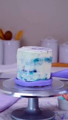 Simple butterfly  cake using an offset spatula and cake comb