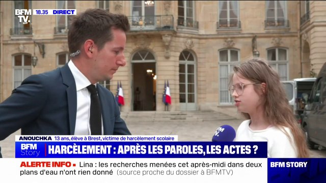 Minute de silence contre le harcèlement scolaire : Anoucka, une élève de 13 ans victime d'harcèlement, explique la proposition qu'elle a faite à Brigitte Macron
