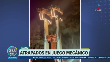 Decenas quedan colgados de cabeza en juego mecánico en Canadá