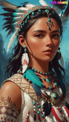 Mesmerizing Gaze: Portrait of a North American Maiden