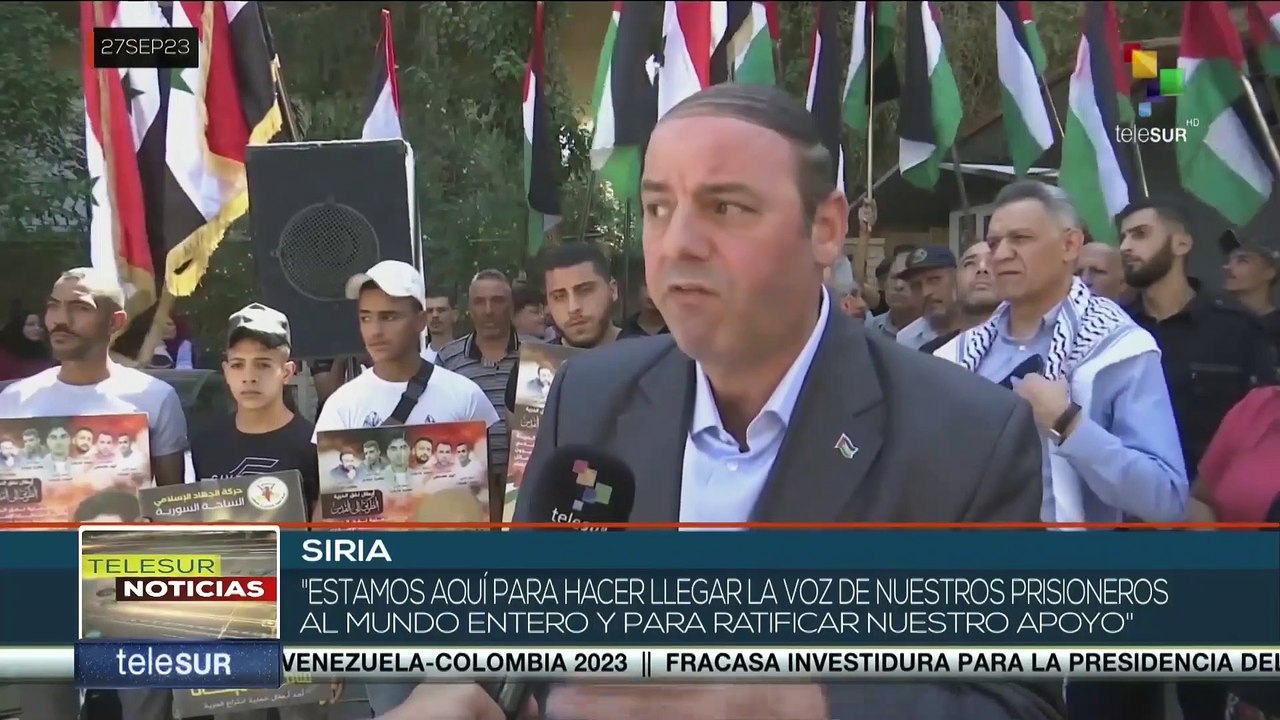 Siria: Refugiados palestinos defienden sus derechos frente a la sede de la ONU en Damasco