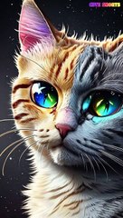Glamcore Elegance: Hyper-Realistic Cat in Vivid Splendor 