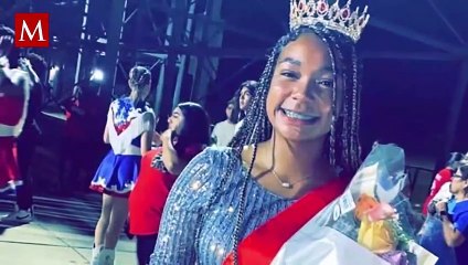 En EU, impiden a ex reina de graduación entregar corona en preparatoria por usar estola mexicana