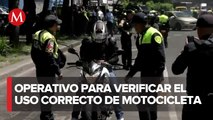 Realizan operativos en CdMx para verificar el uso correcto de motocicletas