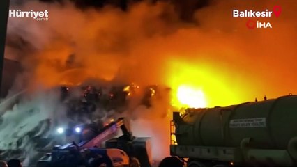 Balıkesir Gönen OSB'de büyük yangın meydana geldi
