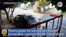 Nuevo golpe de ladrones en Puerto Esmeralda; captan robo de motocicleta