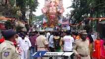Khairatabad Ganesh Shobha Yatra Continuing _ Khairatabad Ganesh Nimajjanam 2023 _ V6 News