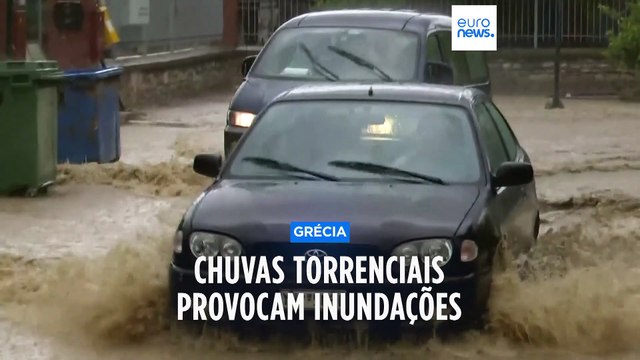 Inundações na região central da Grécia provocadas por chuvas torrenciais