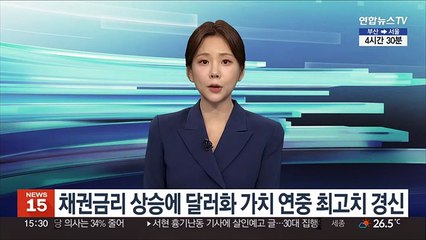 채권금리 상승에 달러화 가치 연중 최고치 경신