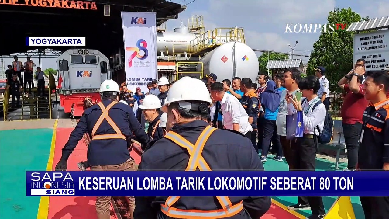 Hari Ulang Tahun ke-78, PT KAI Daop 6 Yogyakarta Gelar Lomba Tarik Lokomotif Kereta Api