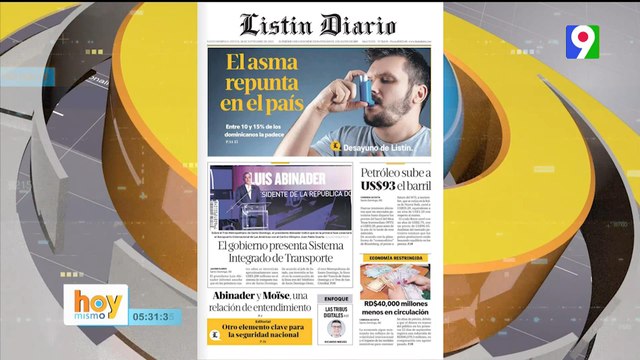 Titulares de prensa Dominicana del jueves 28 de agosto | Hoy Mismo